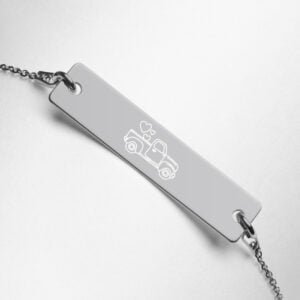 Love – Engraved Silver Bar Chain Necklace