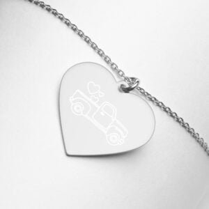 Engraved Silver Heart Necklace 3