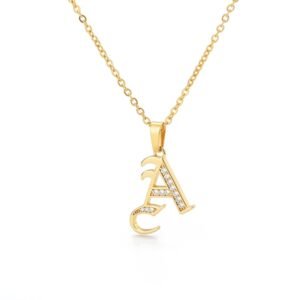 Necklace pendant initial letter in stainless steel for women