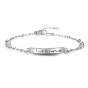 Personalized name bracelet with Infinity link chain