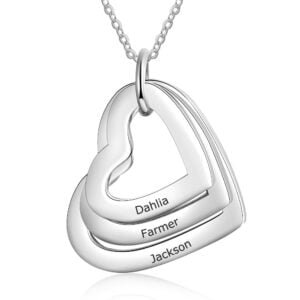 Personalized charm necklace with 3 names