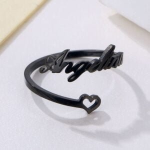 Customizable stainless steel heart ring